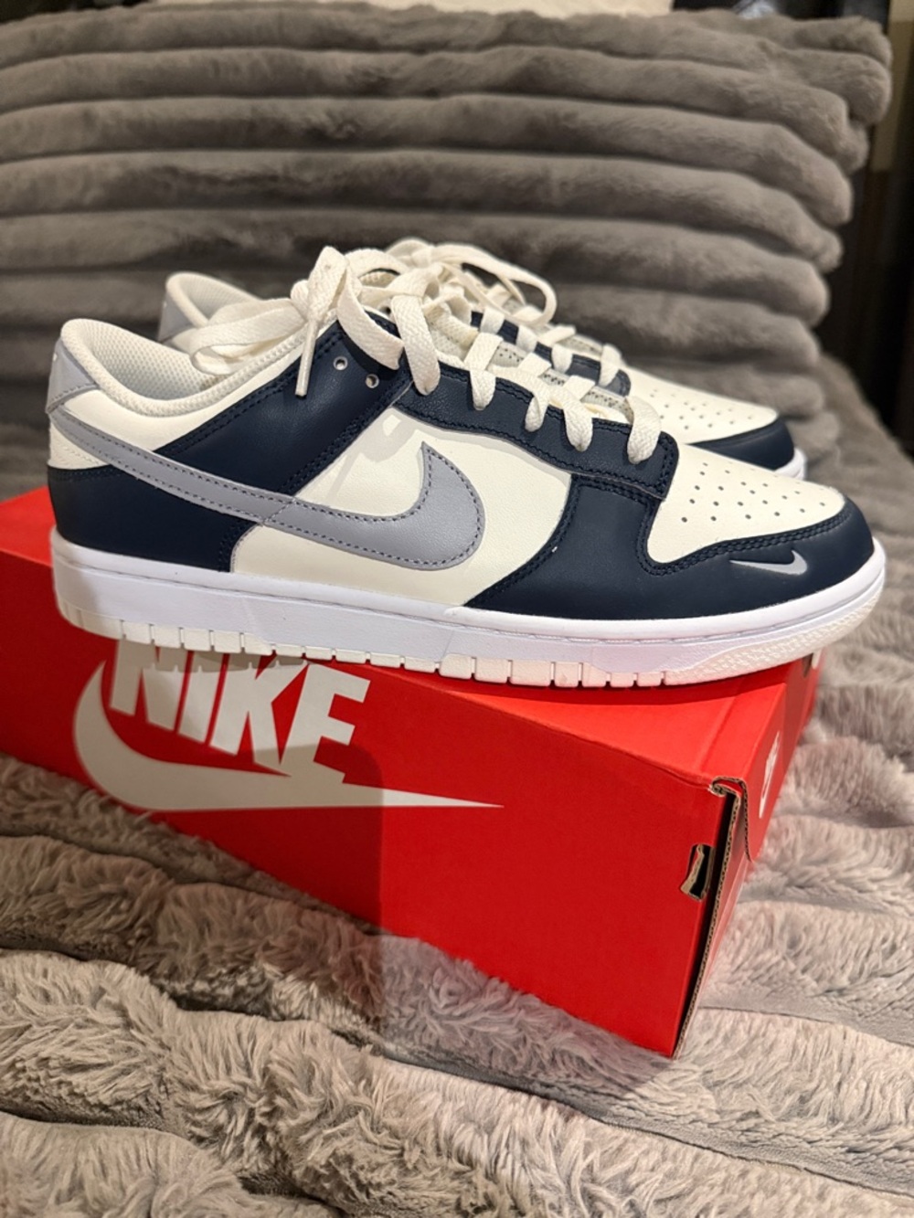 Nike Women’s Low-Top Sneakers in Navy, White, and Light Gray